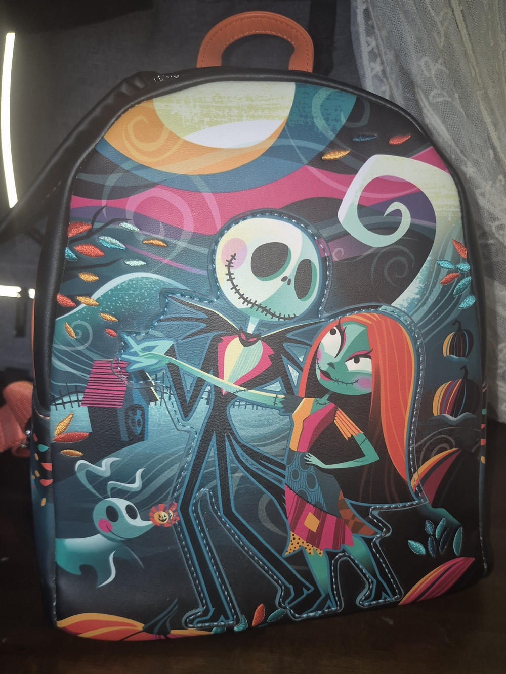 Loungefly Teal, Orange & Pink The Nightmare Before Christmas Mini Backpack